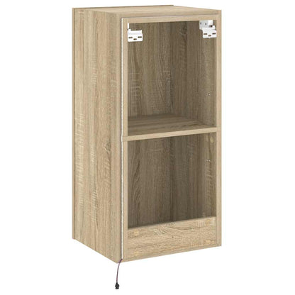 TV Wall Cabinet with LED Lights Sonoma Oak 40.5x35x80 cm
