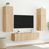 TV Wall Cabinets with LED Lights 2 pcs Sonoma Oak 60x35x31 cm