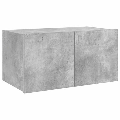 TV Wall Cabinet with LED Lights Concrete Grey 60x35x31 cm