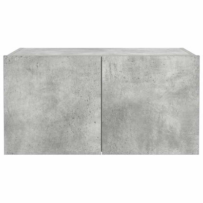 TV Wall Cabinet with LED Lights Concrete Grey 60x35x31 cm