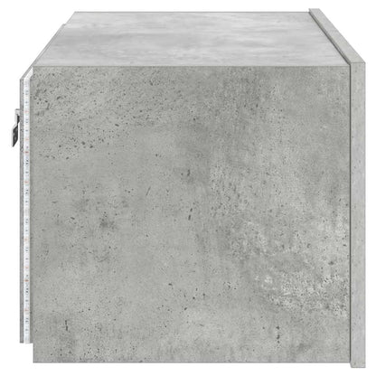 TV Wall Cabinet with LED Lights Concrete Grey 60x35x31 cm