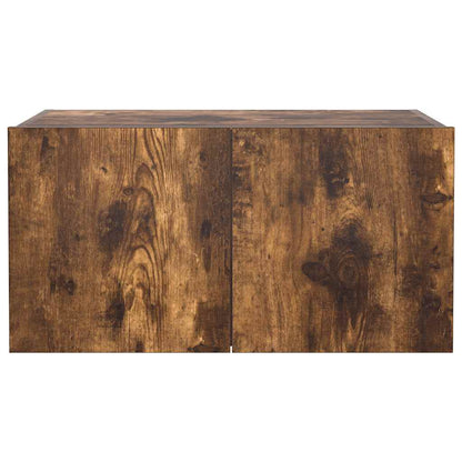 TV Wall Cabinet with LED Lights Smoked Oak 60x35x31 cm