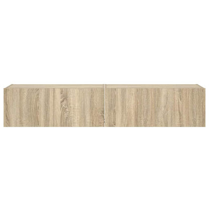 TV Wall Cabinets with LED Lights 2 pcs Sonoma Oak 80x35x31 cm