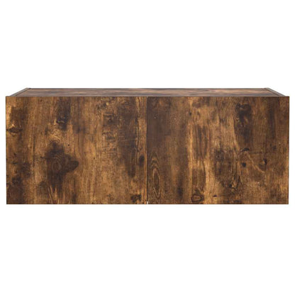 TV Wall Cabinet with LED Lights Smoked Oak 80x35x31 cm