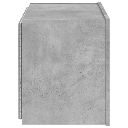 TV Wall Cabinet with LED Lights Concrete Grey 60x35x41 cm