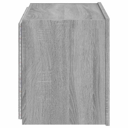 TV Wall Cabinet with LED Lights Grey Sonoma 60x35x41 cm
