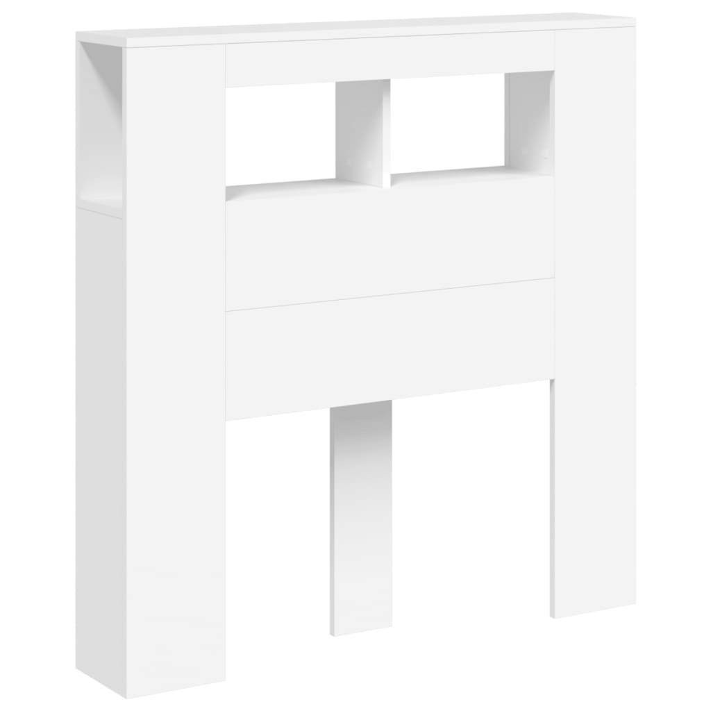 LED Headboard White 100x18,5x103,5 cm Engineered Wood