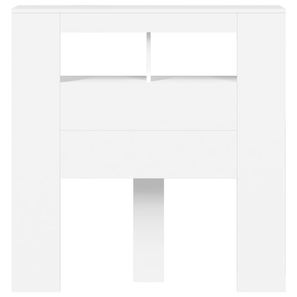 LED Headboard White 100x18,5x103,5 cm Engineered Wood