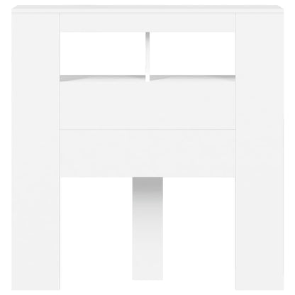LED Headboard White 100x18,5x103,5 cm Engineered Wood
