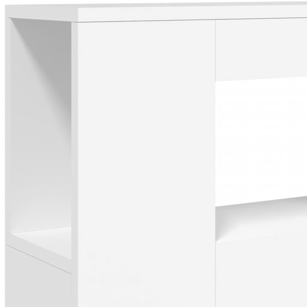 LED Headboard White 100x18,5x103,5 cm Engineered Wood