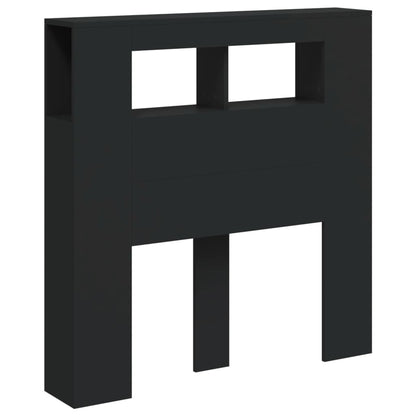 LED Headboard Black 100x18,5x103,5 cm Engineered Wood