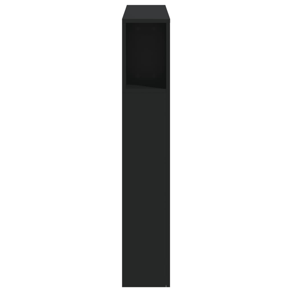 LED Headboard Black 100x18,5x103,5 cm Engineered Wood