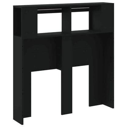 LED Headboard Black 100x18,5x103,5 cm Engineered Wood
