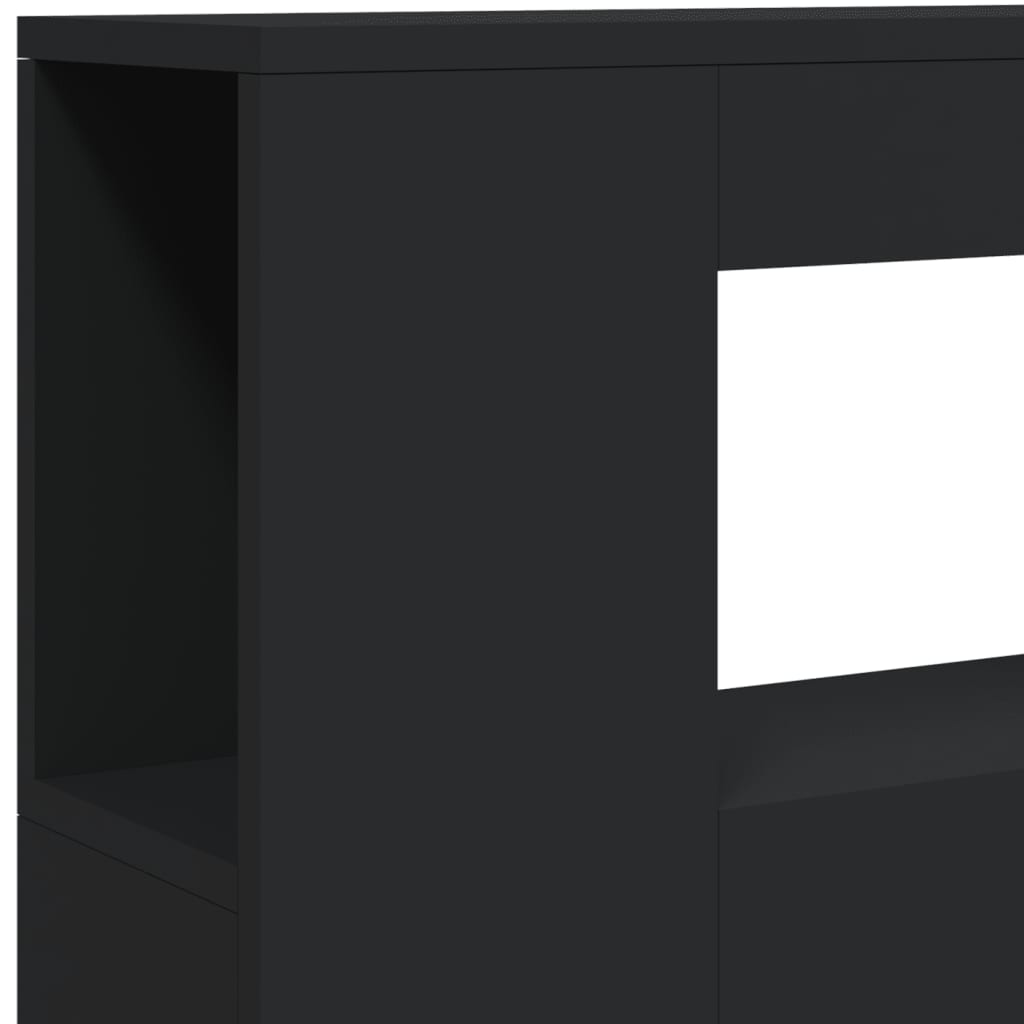 LED Headboard Black 100x18,5x103,5 cm Engineered Wood