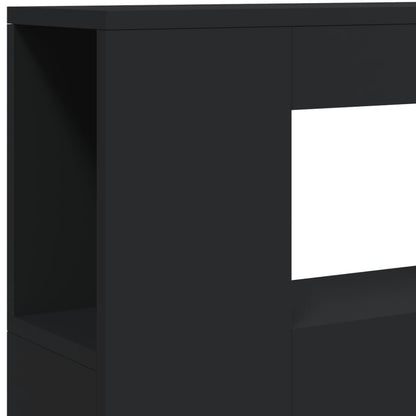 LED Headboard Black 100x18,5x103,5 cm Engineered Wood