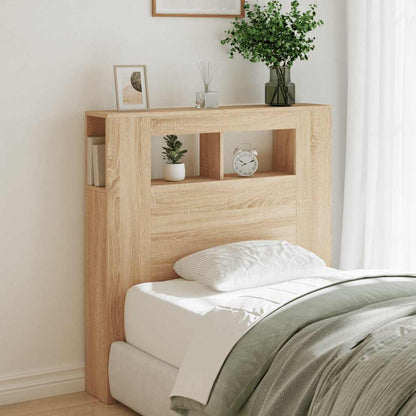 LED Headboard Sonoma Oak 100x18,5x103,5 cm Engineered Wood