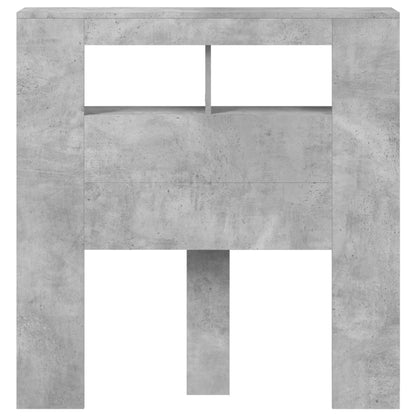 LED Headboard Concrete Grey 100x18,5x103,5 cm Engineered Wood