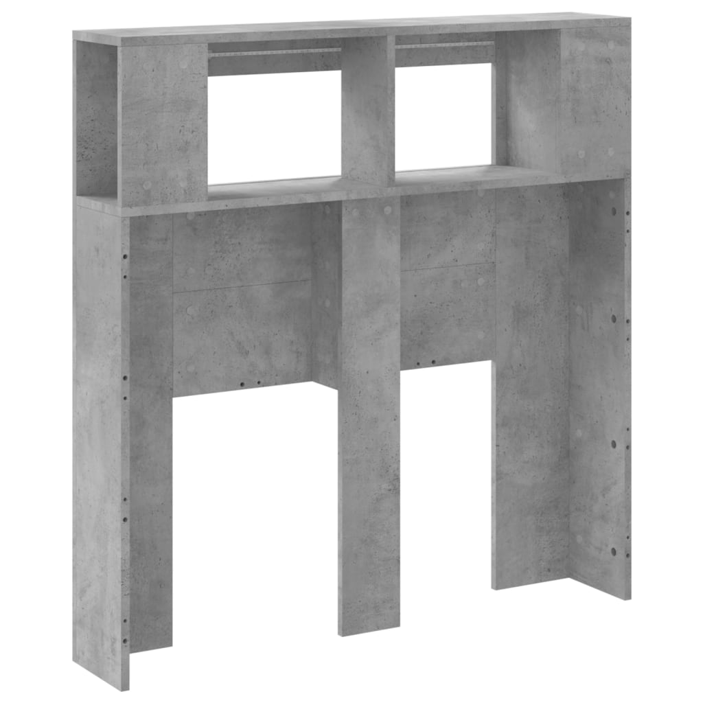 LED Headboard Concrete Grey 100x18,5x103,5 cm Engineered Wood
