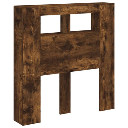 LED Headboard Smoked Oak 100x18,5x103,5 cm Engineered Wood