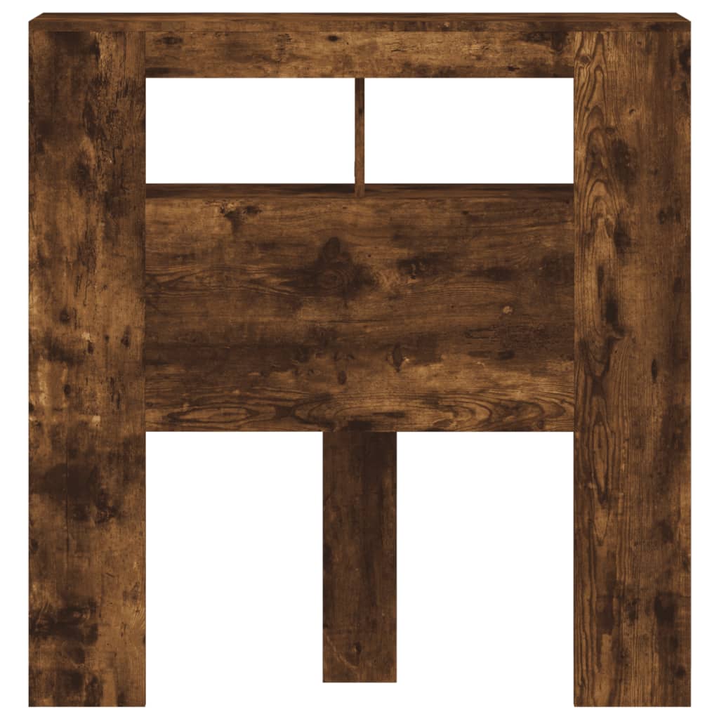 LED Headboard Smoked Oak 100x18,5x103,5 cm Engineered Wood