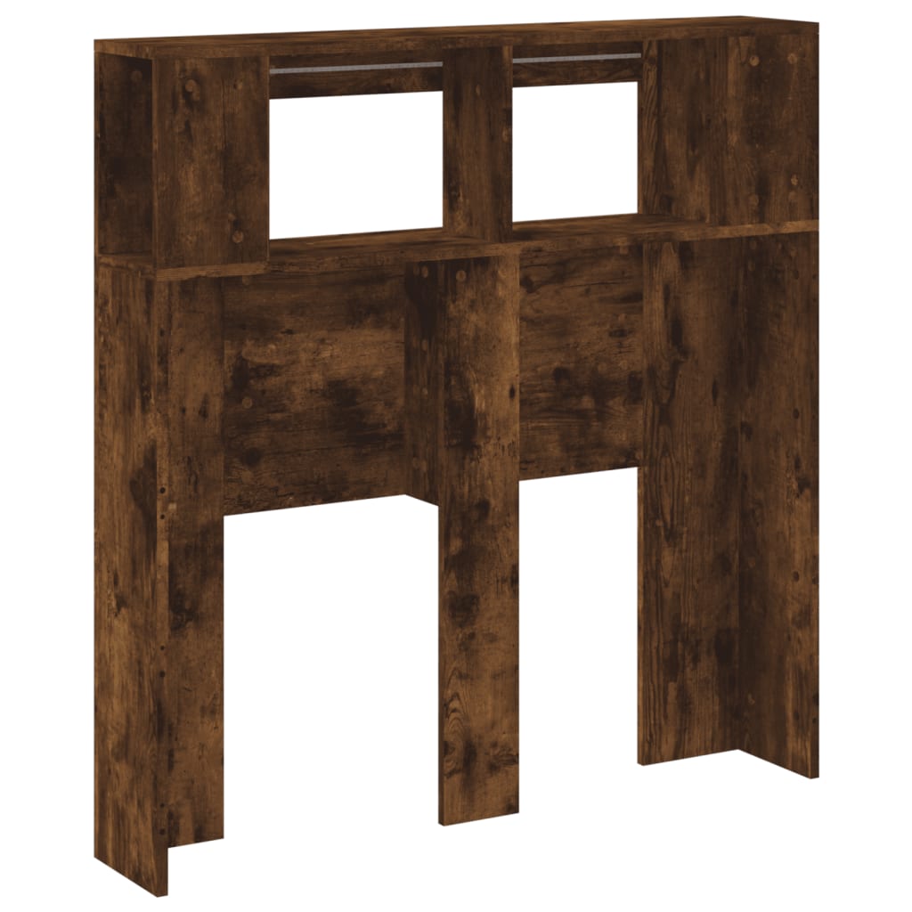 LED Headboard Smoked Oak 100x18,5x103,5 cm Engineered Wood