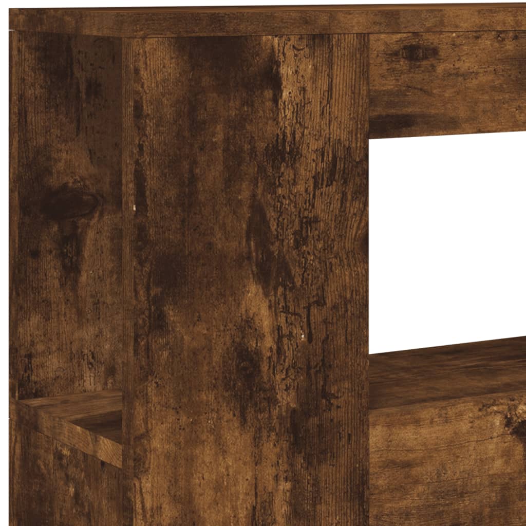 LED Headboard Smoked Oak 100x18,5x103,5 cm Engineered Wood