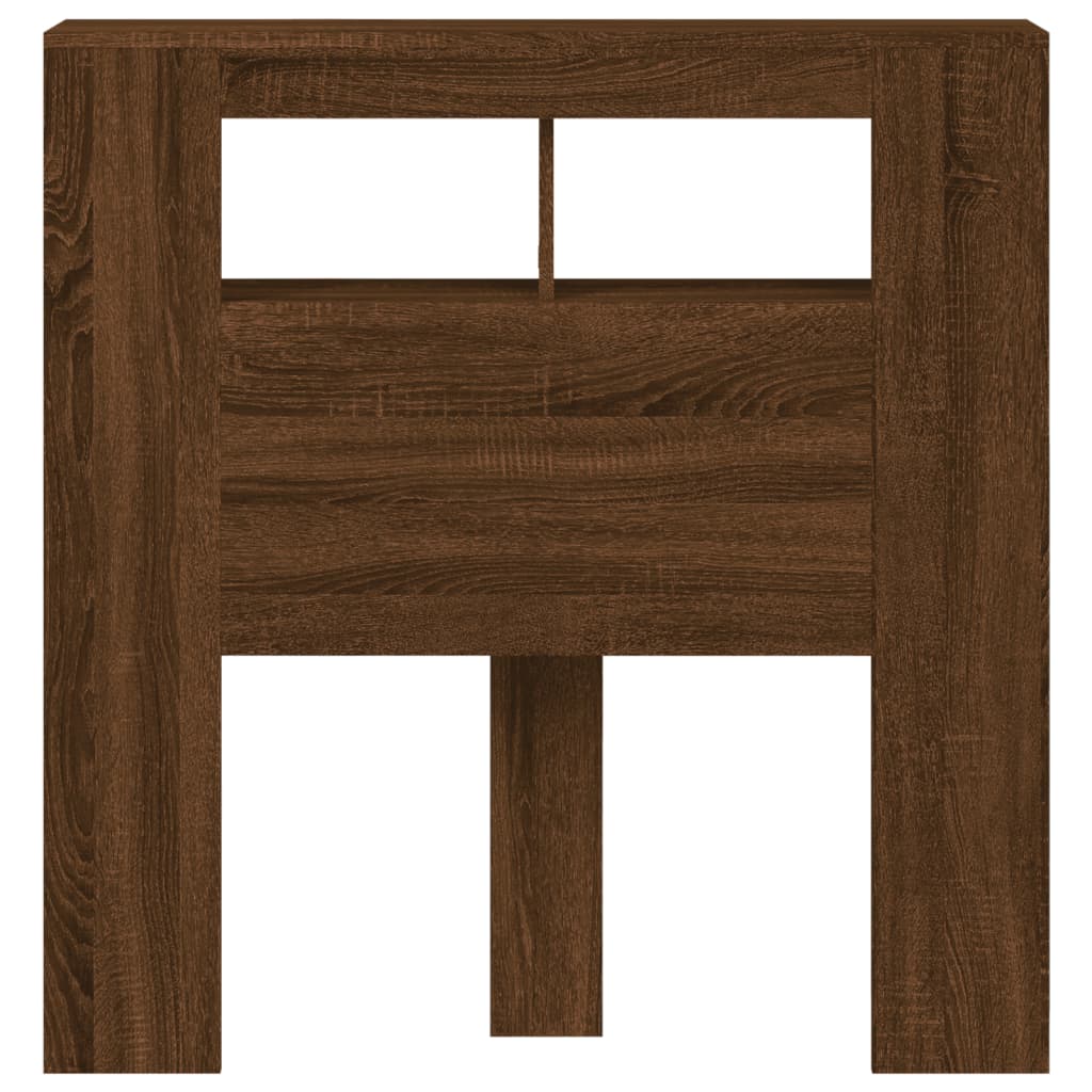 LED Headboard Brown Oak 100x18,5x103,5 cm Engineered Wood
