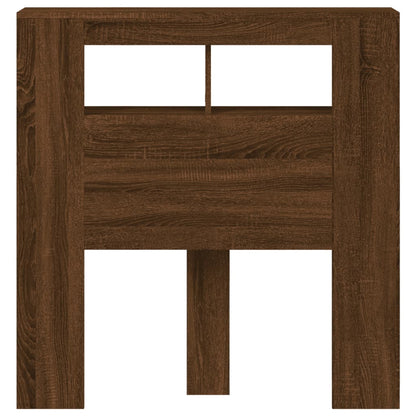 LED Headboard Brown Oak 100x18,5x103,5 cm Engineered Wood