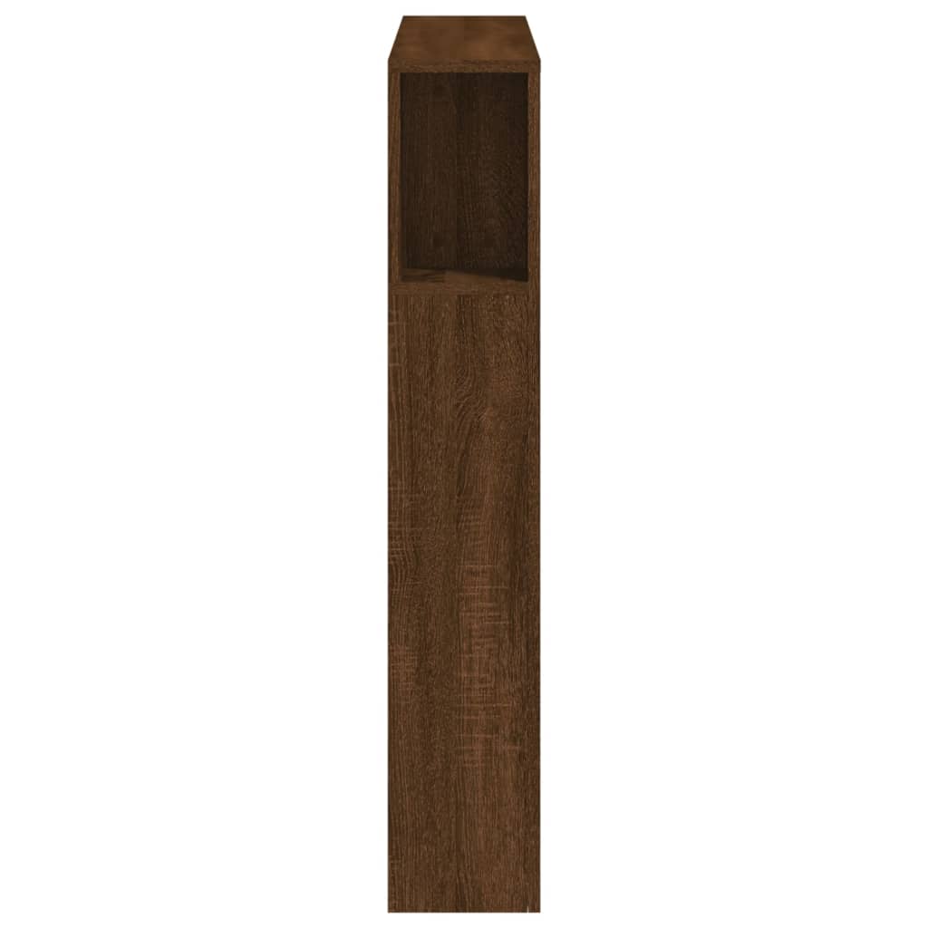 LED Headboard Brown Oak 100x18,5x103,5 cm Engineered Wood
