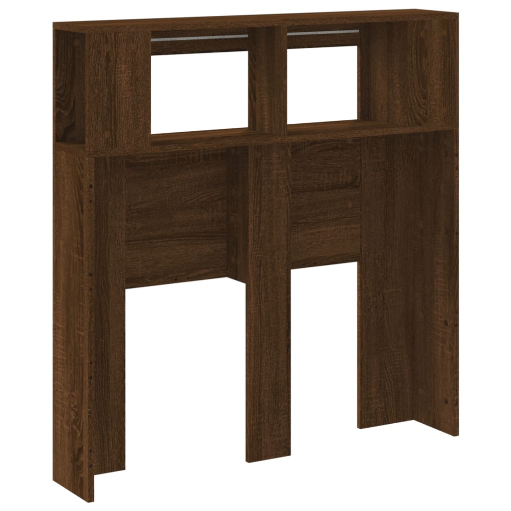 LED Headboard Brown Oak 100x18,5x103,5 cm Engineered Wood