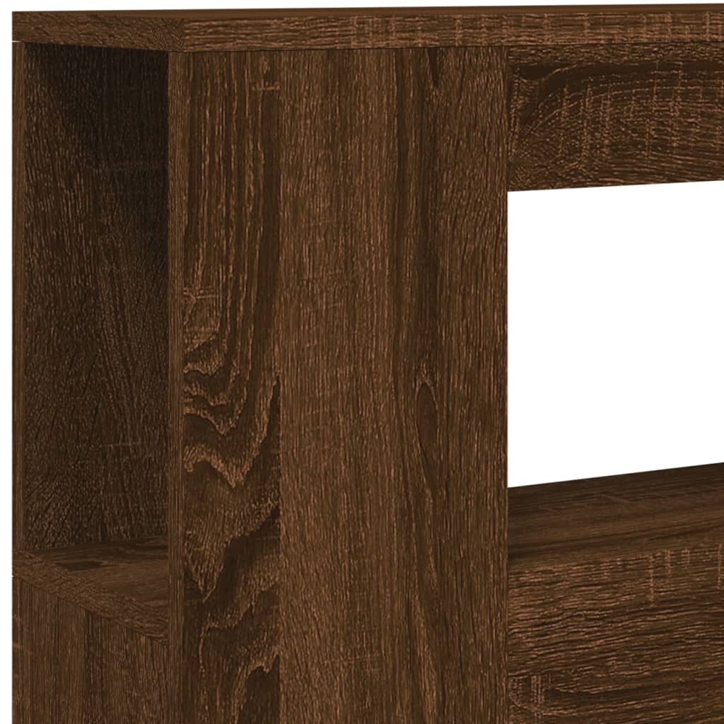 LED Headboard Brown Oak 100x18,5x103,5 cm Engineered Wood