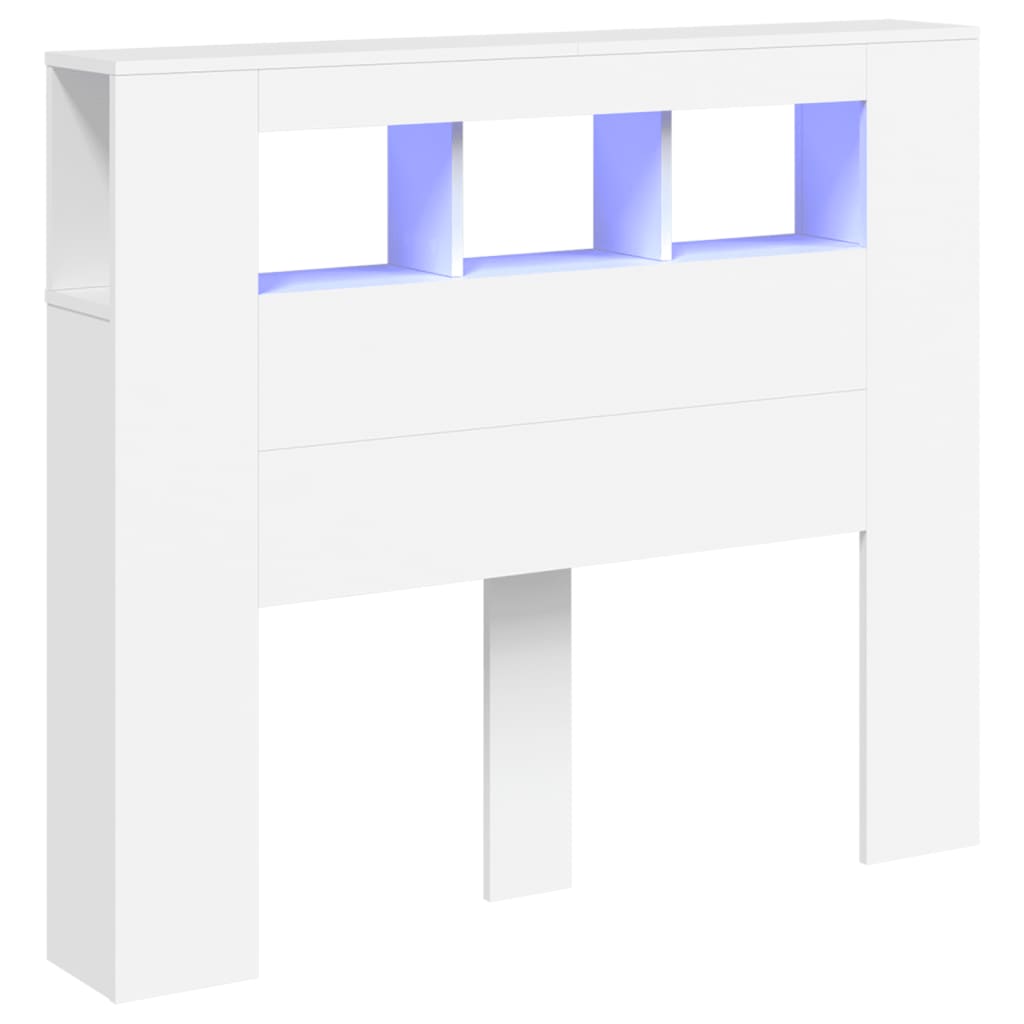LED Headboard White 120x18,5x103,5 cm Engineered Wood