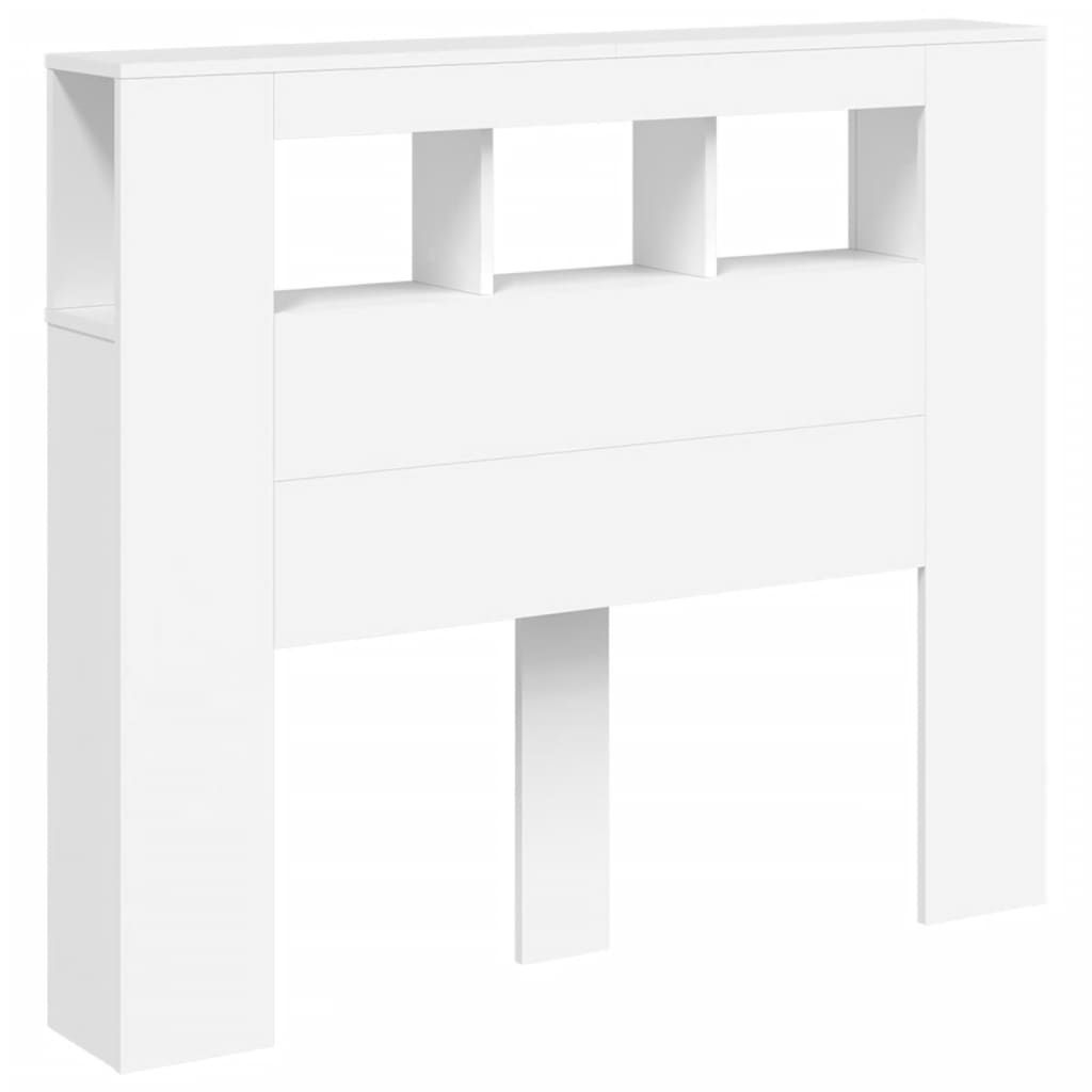 LED Headboard White 120x18,5x103,5 cm Engineered Wood