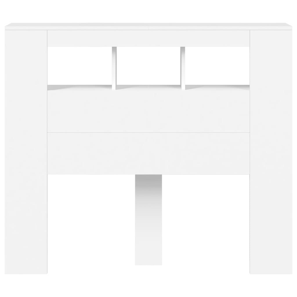 LED Headboard White 120x18,5x103,5 cm Engineered Wood