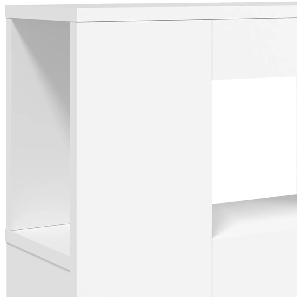 LED Headboard White 120x18,5x103,5 cm Engineered Wood