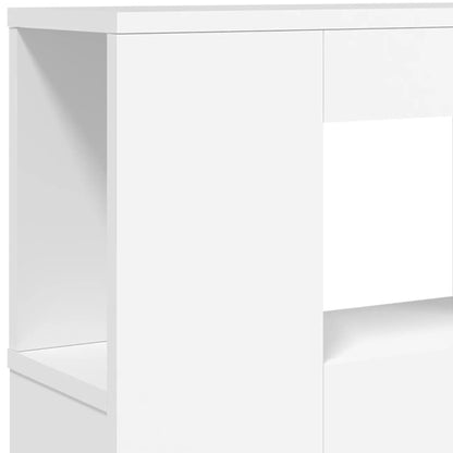 LED Headboard White 120x18,5x103,5 cm Engineered Wood