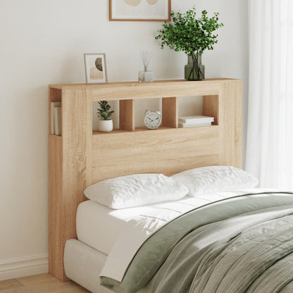 LED Headboard Sonoma Oak 120x18,5x103,5 cm Engineered Wood