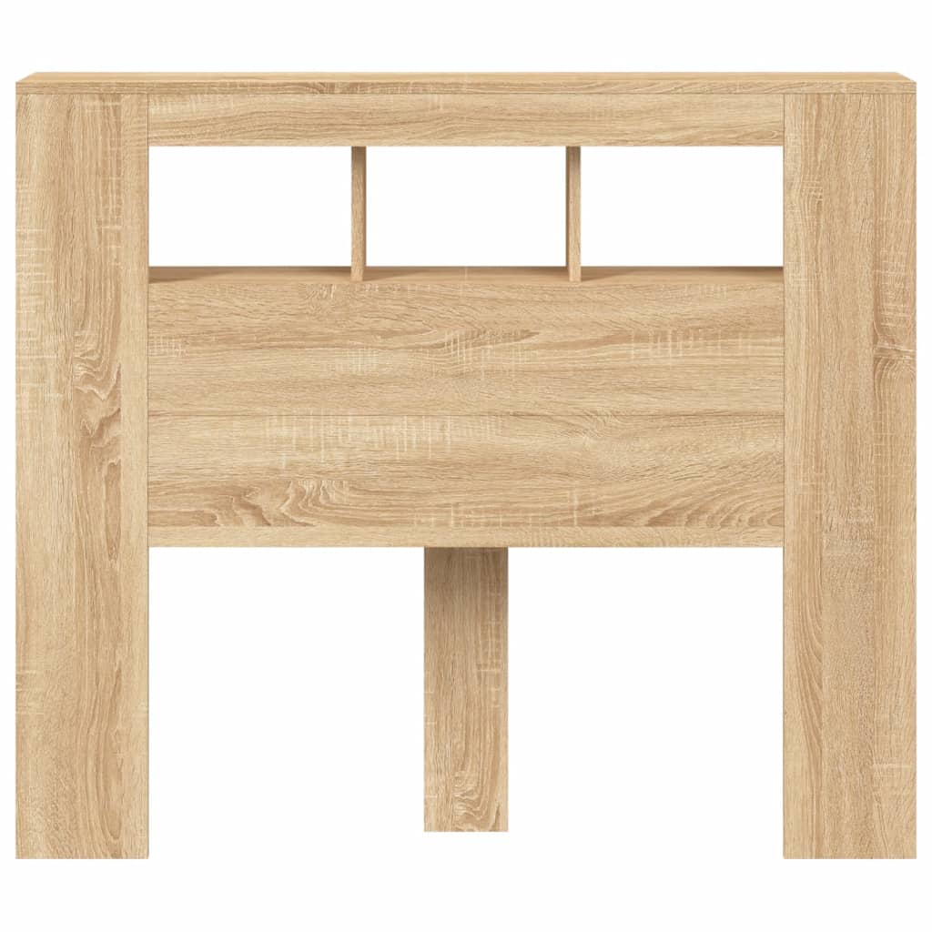 LED Headboard Sonoma Oak 120x18,5x103,5 cm Engineered Wood