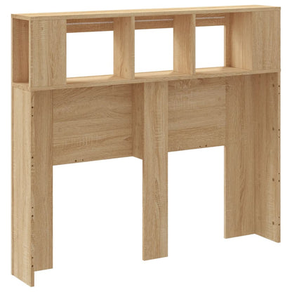 LED Headboard Sonoma Oak 120x18,5x103,5 cm Engineered Wood