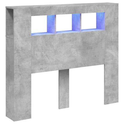 LED Headboard Concrete Grey 120x18,5x103,5 cm Engineered Wood