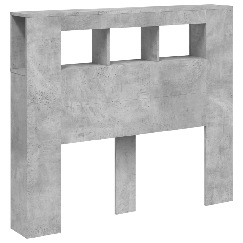 LED Headboard Concrete Grey 120x18,5x103,5 cm Engineered Wood