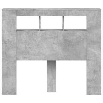 LED Headboard Concrete Grey 120x18,5x103,5 cm Engineered Wood