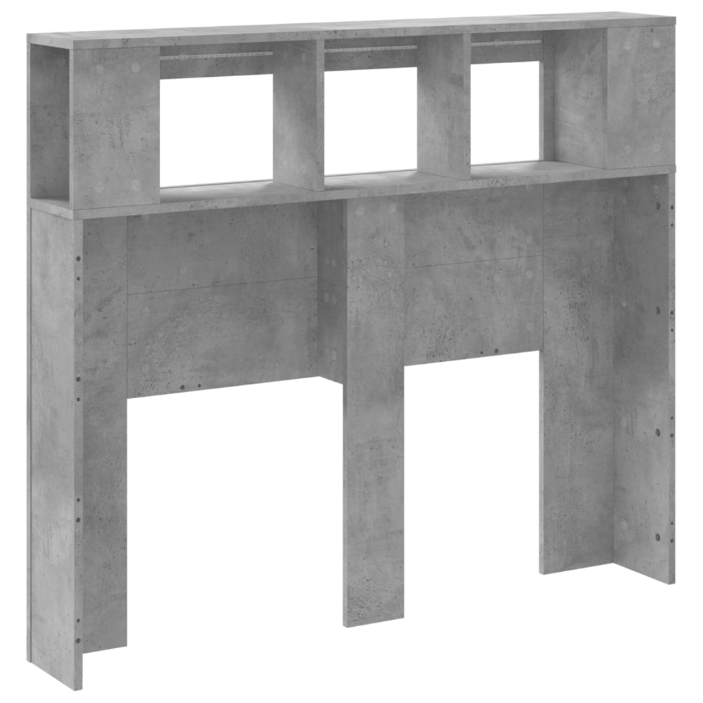 LED Headboard Concrete Grey 120x18,5x103,5 cm Engineered Wood