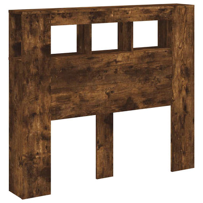 LED Headboard Smoked Oak 120x18,5x103,5 cm Engineered Wood