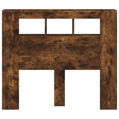 LED Headboard Smoked Oak 120x18,5x103,5 cm Engineered Wood