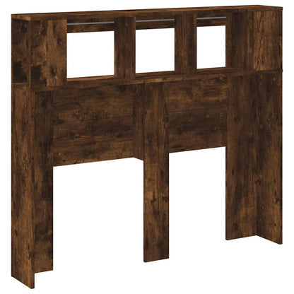 LED Headboard Smoked Oak 120x18,5x103,5 cm Engineered Wood