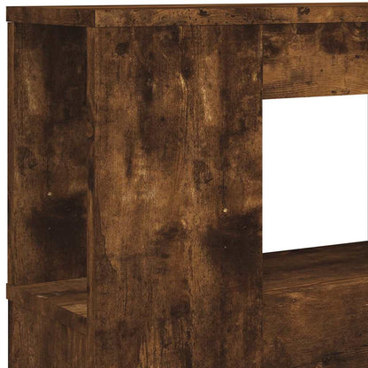 LED Headboard Smoked Oak 120x18,5x103,5 cm Engineered Wood