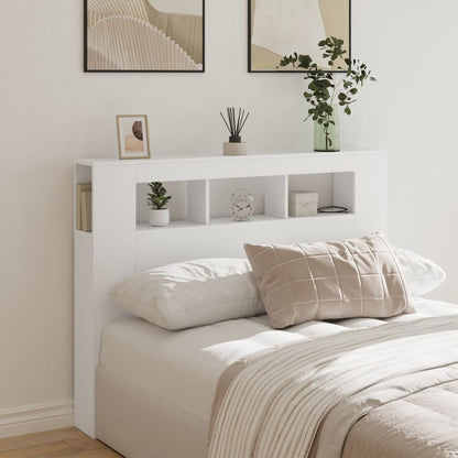 LED Headboard White 140x18,5x103,5 cm Engineered Wood