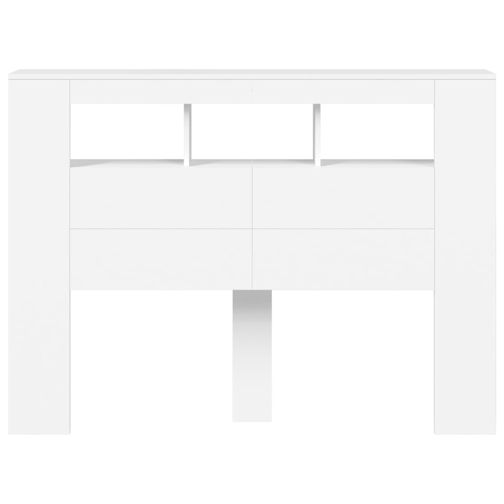 LED Headboard White 140x18,5x103,5 cm Engineered Wood