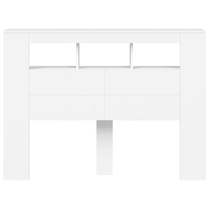 LED Headboard White 140x18,5x103,5 cm Engineered Wood